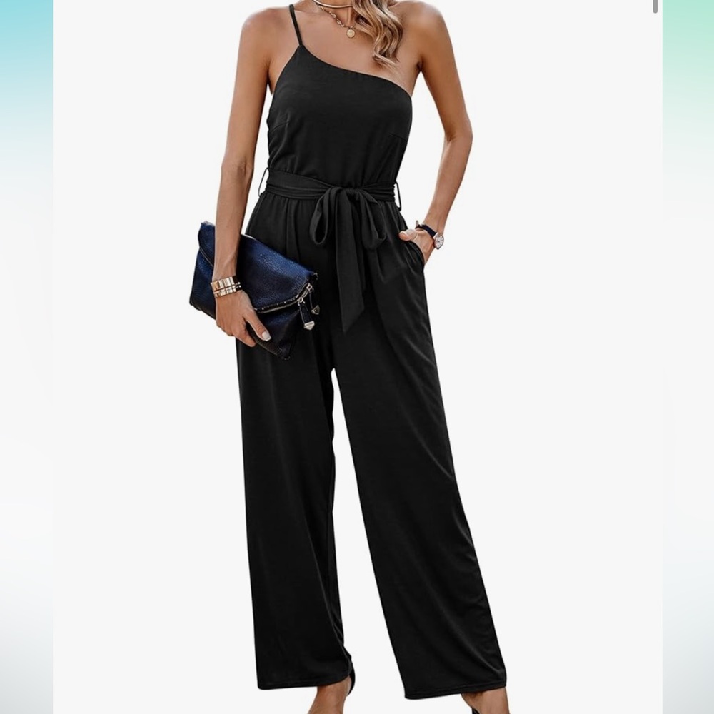Women's Jumpsuit One Shoulder Strap Romper Casual